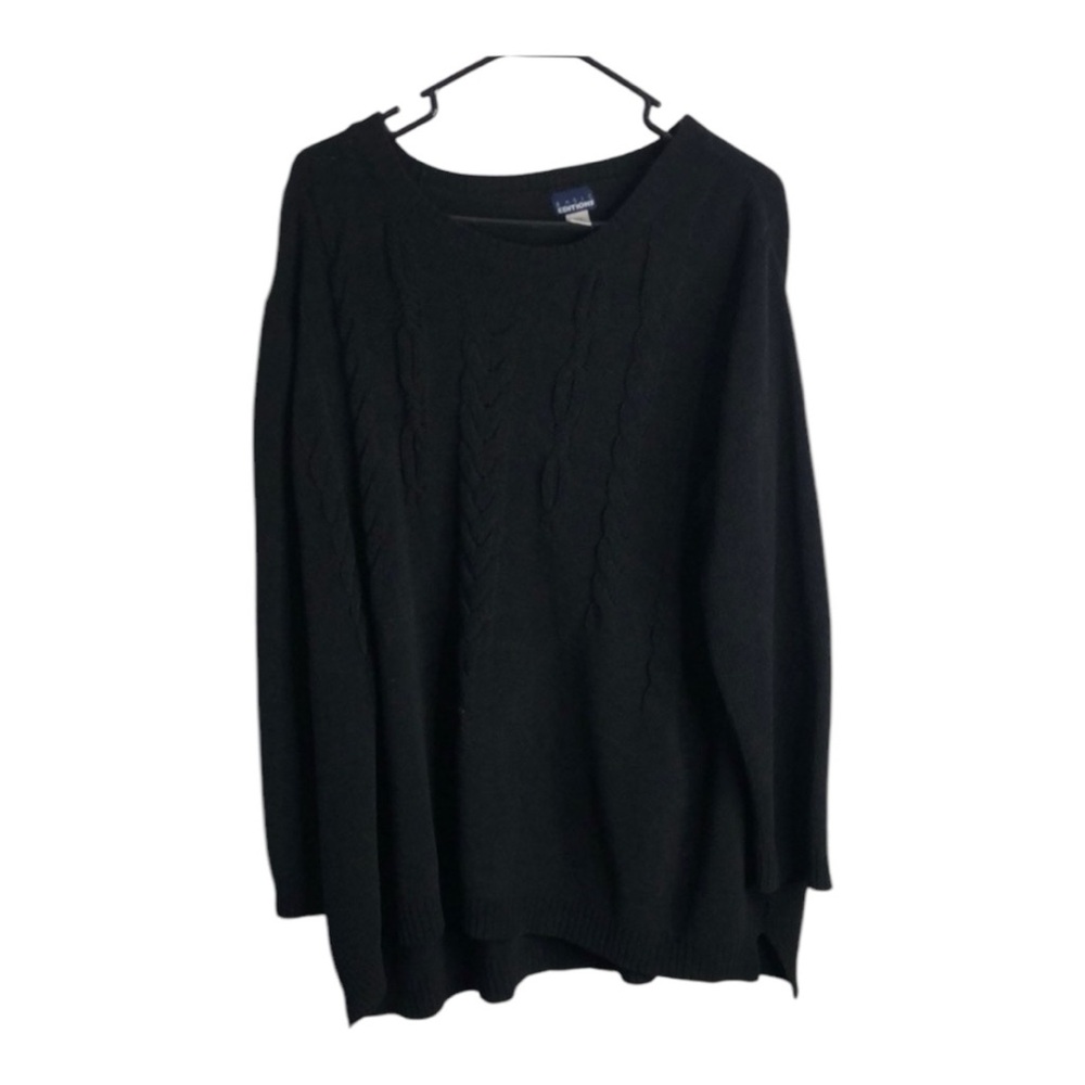 Basic Editions Women’s Black Cable Knit Sweater Size XXL Unisex